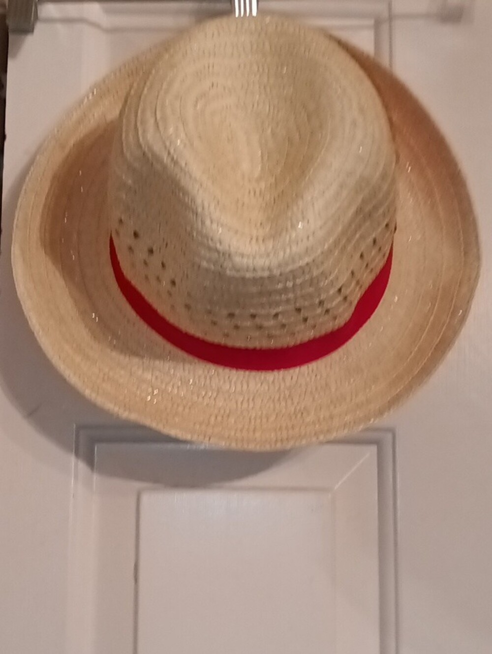 Straw Fedora Hat with Pink Band - Picture 11 of 12